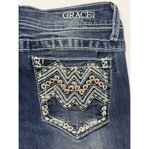 Grace in L.A. Youth Girls Embellished Pocket Bootcut Jeans - Size 16 (26x26)